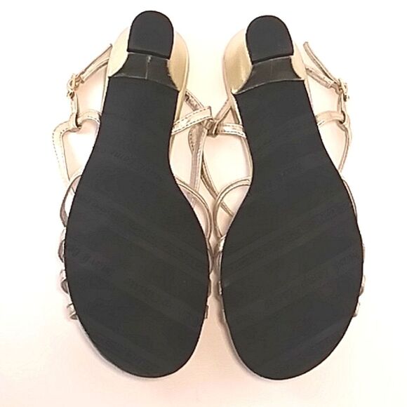 Walking Cradles Mark Lemp Leash Gold Leather Strappy Dressy Sandal Heels 8WW - Picture 9 of 11